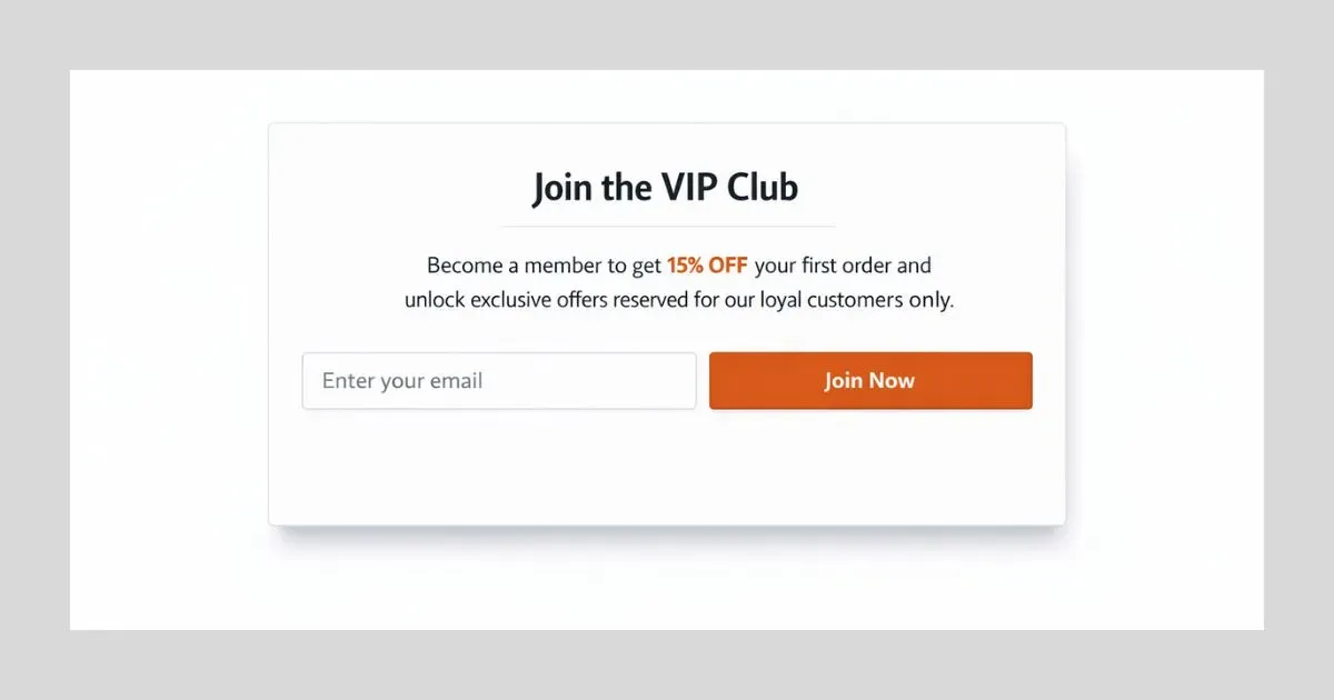 Exclusive VIP newsletter signup form